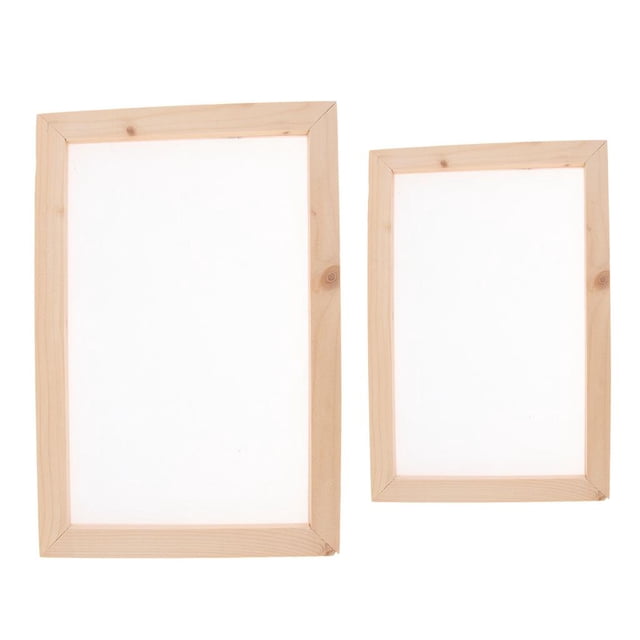 Rongfmy 2pcs Hand Tool Traditional Wood Paper Making Mold Frame Display for Diy Handmade