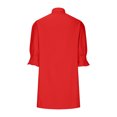 thumbnail image 3 of Ygbgbb Boho Dresses for Women 2024 Trendy Knee-length Dress V-Neck Casual Summer Short Sleeve Dress Solid Color Loose Mini Dress Beach Dresses (Watermelon Red,S), 3 of 5