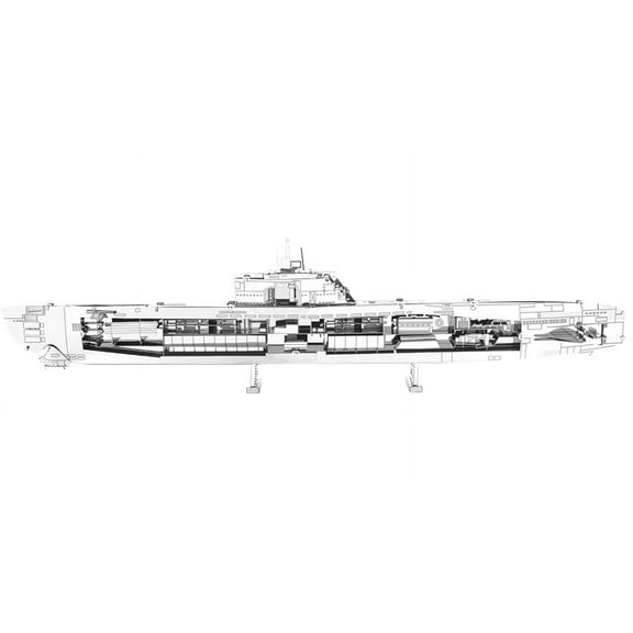Fascinations Metal Earth German U-Boat Type XXI 3D Metal Model Kit
