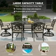 thumbnail image 5 of Mondawe 72 inch Oval Cast Aluminum Outdoor Dining Table, with 2" Umbrella Hole & Foot Pads Accommodating 6-8 People for Dining, 5 of 6