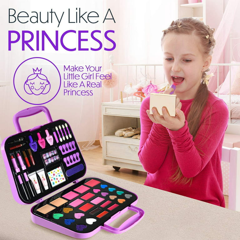 Toysical Kids Makeup Kit for Girl with Make Up Remover - Real, Washable,  Non Toxic, Princess Play Makeup Set - Ideal Birthday for Little Girls Ages  3