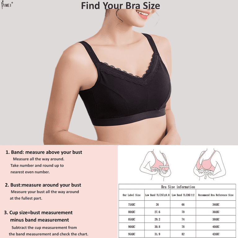 BIMEI Women's Mastectomy Bra Molded-Cup Post Surgery for Silicone Breast  Prosthesis with Pockets Everyday Bra 9816,Black,34A 
