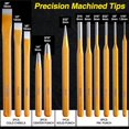 thumbnail image 2 of UTAH-12-Piece Punch and Chisel Set, Heavy Duty Heat Treated Metal Punch Set Including Cold Chisel Taper Punch Pin Punch Center Punch for Mechanics Woodworking Stone Carving with Storage Case, 2 of 4