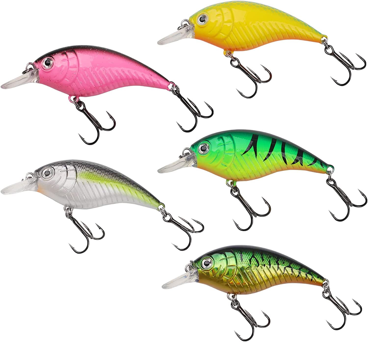 Fishing Bait Kit Hard Lures Set Minnow Crank Crankbaits with Hooks for