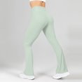 thumbnail image 5 of QATAINLAV Flare Leggings for Women with Pockets Casual Crossover High Waisted Yoga Pants Athletic Tummy Control Bootcut Wide Leg Pants Mint Green L, 5 of 6