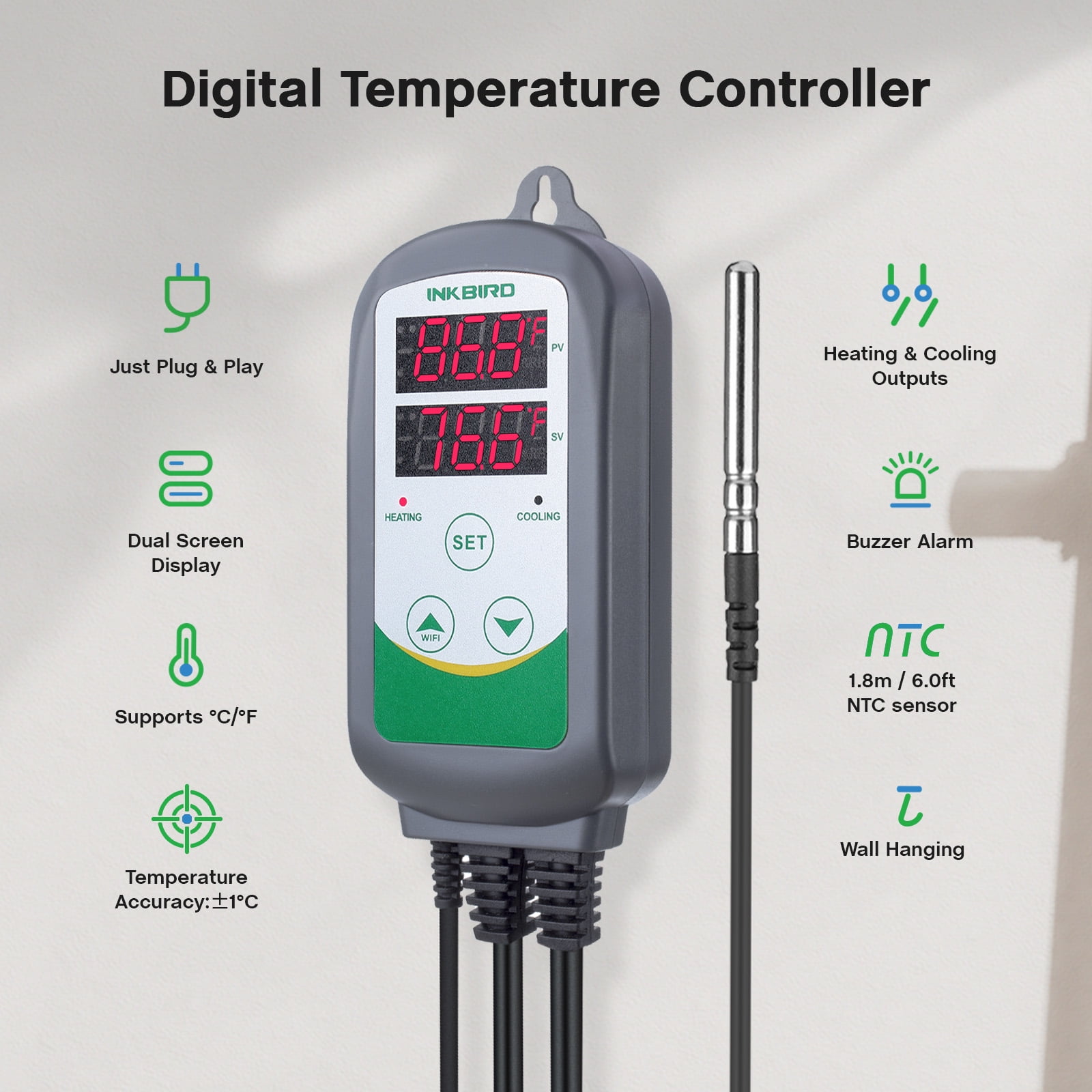 Inkbird ITC-308 Digital WiFi Temperature Controller – HowdyBrewer