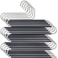 thumbnail image 1 of Perchas de acero inoxidable para ahorrar espacio, 5 perchas para pantalones, múltiples perchas para pantalones que ahorran espacio, estante para pantalones de metal antideslizante, organizador de, 1 of 7
