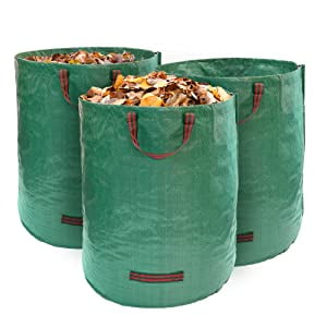 MEKKAPRO 3-Pack 72 Gallons Garden Bag - Reusable Yard Waste Bags, Lawn Pool Garden Waste Bag, Gardening Bags, Leaf Bag Lawn Bags
