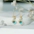 thumbnail image 4 of Rosec Jewels Real Ethiopian Opal Drop Earrings - 1 Carat - AAA Quality - Opal Diamond Earrings with Fish Hook - Ready to Gift, 18K Yellow Gold, 4 of 8