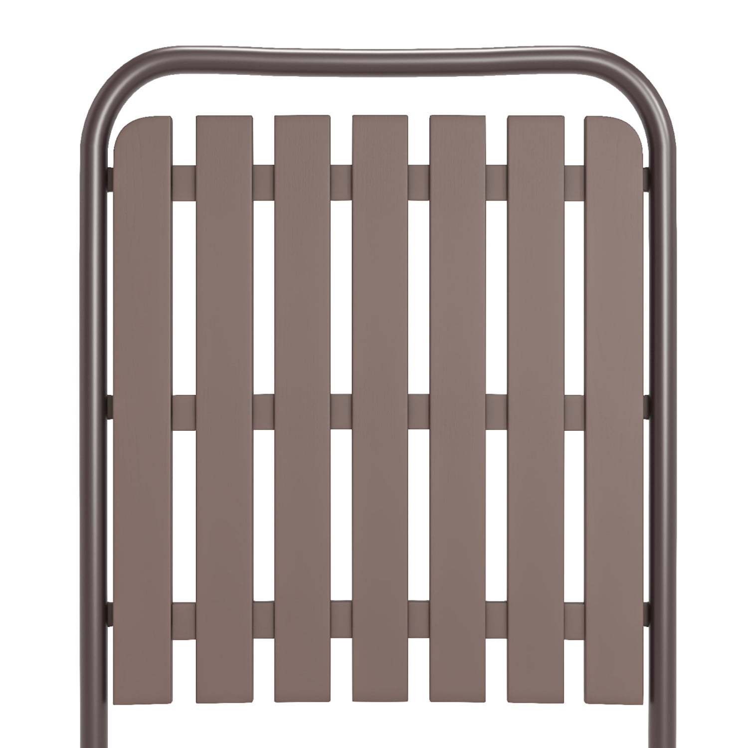 Folding Chairs Set of 2, 350 lb Capacity Outdoor Chairs with Powder-Coated Metal Frame & WPC Slatted Seat, No Assembly, Antique brown