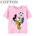 thumbnail image 3 of Camiseta de algodón de verano para niños con estampado de Mickey Mouse y dibujos animados multicolores de Kickball, ropa de manga corta para niños, 3 of 4