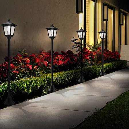 40 Inches Mini Solar Lamp Post Lights, Garden Lamp Post Solar Powered