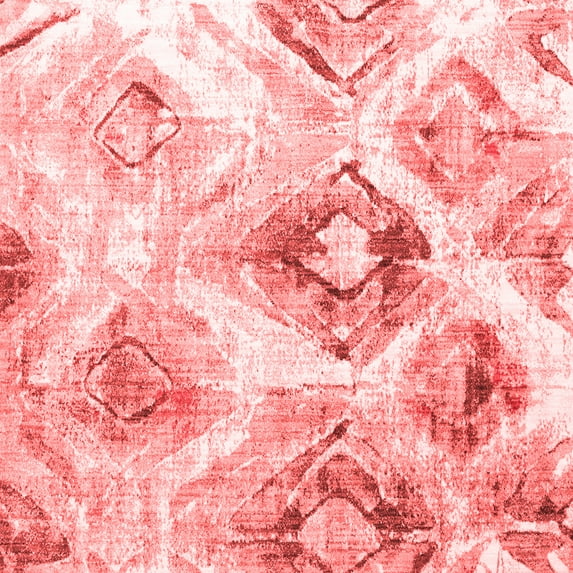 Ahgly Company Indoor Square Abstract Red Contemporary Area Rugs, 4' Square