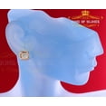 thumbnail image 3 of King of Bling's Women's Square 925 Yellow Sterling Silver 0.10ct Diamond Stud Men's Earrings, 3 of 11
