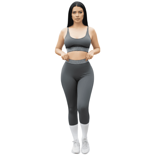 Conjunto Deportivo 2 Piezas Top Y Leggings Mujer Gym Yoga O Casual