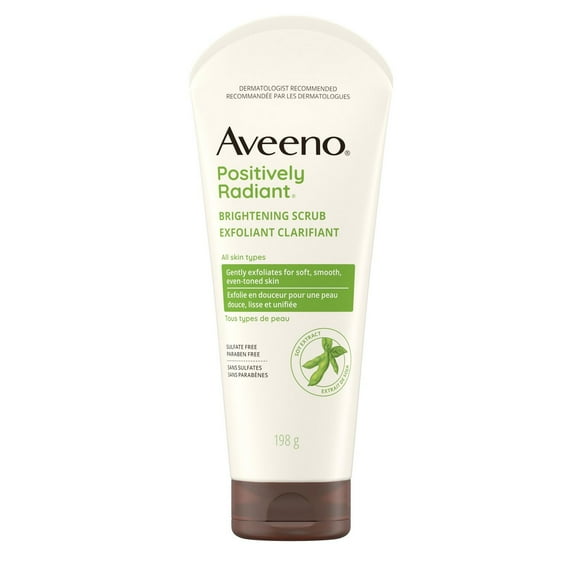 Aveeno Positively Radiant Brightening Scrub, Soy Extract, Exfoliating Wash