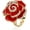 Red, variant on CZ Rose Flower Promise Ring for Women Girls Statement Diamond Crystal 3D Enamel Flowers Adjustable Open Wrap Finger Rings Comfort Fit Vintage Elegant Wedding Valentine Holiday Jewelry Gift