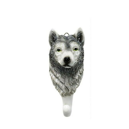

Yeithhui Household Pendant Resin Animal Head Hook Decorative Wall Decorations Deer/Wolf Head Small Item Hanger Clothes Hat Hook Wolf Head Coat Hanger