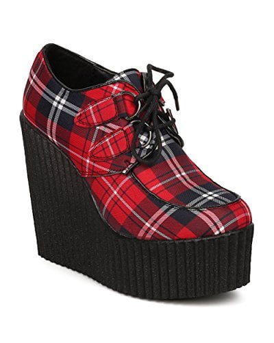 plaid platform shoes