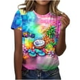 thumbnail image 3 of Perfectbot Women T-Shirts Crew Neck Short Sleeve Summer Print Casual Relaxed Tees Size S-5XL, 3 of 9