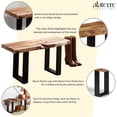 thumbnail image 4 of Alaterre Furniture Alpine 36-Inch Live Edge Solid Acacia Wood Bench with Black Metal Legs and Floor Protectors, Modern Farmhouse Entryway Hall Decor, 4 of 16