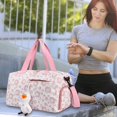 thumbnail image 2 of Women Sport Gym Bag Large Capacity Dry Wet Separation Fitness Duffel Bag with Shoe Compartment in Pink, 2 of 5