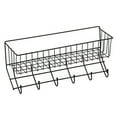 thumbnail image 2 of Wire 6-Hook Tack Rack with Basket, Black, 2 of 2