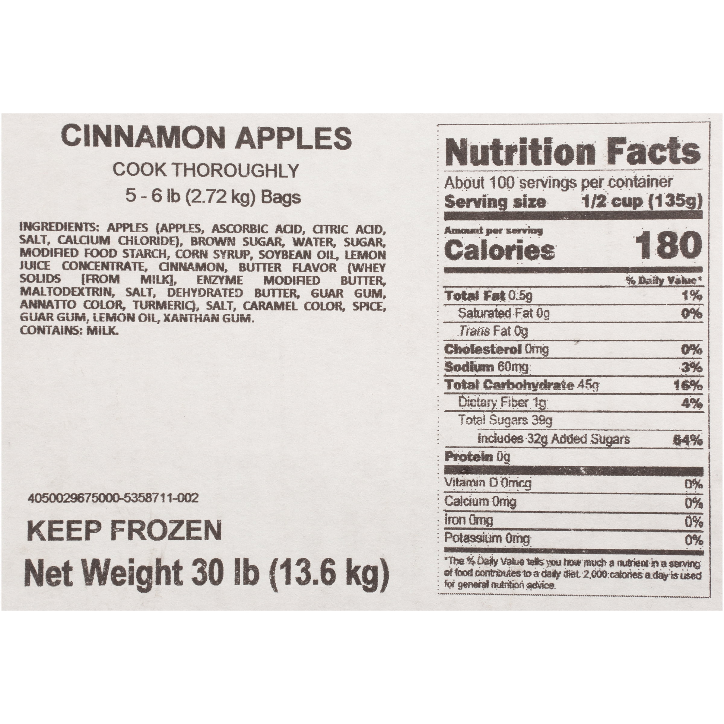 QUALITY CHEF Cinnamon Apples, 6 Lb. Bag (Pack Of 5)