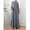 Grey, variant on ZANZEA Women Muslim Kaftan Full Sleeve Lace Patchwork Casual Long Maxi Dress