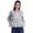 Baby Blue, variant on Round Neck Women Bell Sleeve Shirt Printed Cotton Crop Tops Casual Top