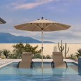 thumbnail image 2 of PURPLE LEAF 6' x 9' Patio Umbrella with Base Market Umbrella Rectangular Outdoor Umbrella with Push Button Tilt & Crank and 8 Ribs Aluminum Table Umbrella for Pool Backyard Beach, Taupe, 2 of 7