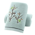 thumbnail image 1 of Juego de 2 toallas de mano bordadas en forma de árbol de pájaro con diseño de árbol de pájaro, 100% algodón, 1 of 6