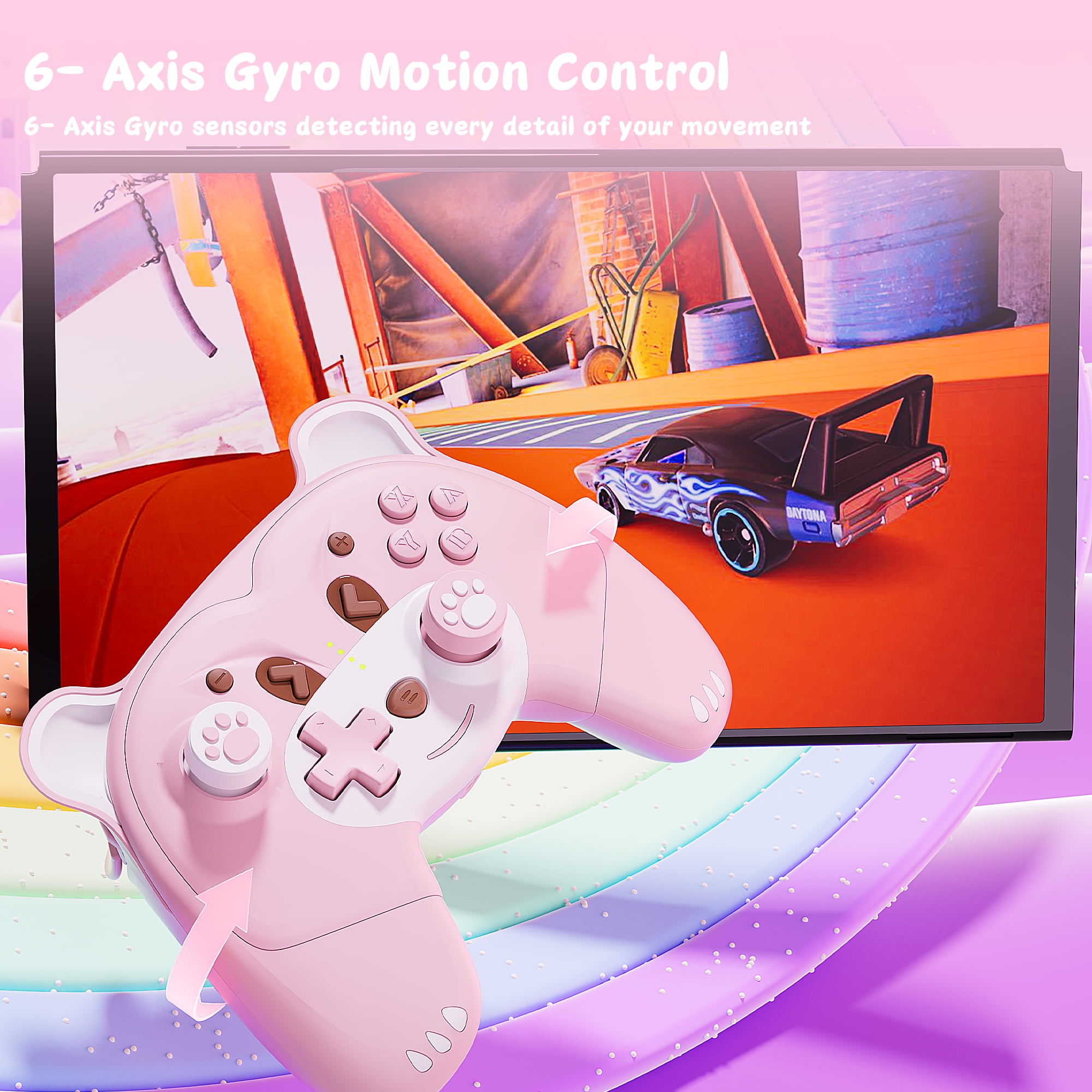 Mytrix Pink Wireless Pro Controller for Nintendo Switch