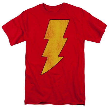 DC Comics Captain Marvel Shazam Logo Distressed Adult T-Shirt