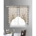 thumbnail image 3 of Easter Plaid Black Swag Valances for Windows, Easter Basket Bunny Eggs Spring Leaves Rod Pocket Sheer Valances for Windows, Swag Toppers Light Filtering for Kitchen Living Room 2 Panels 28''x36'', 3 of 6