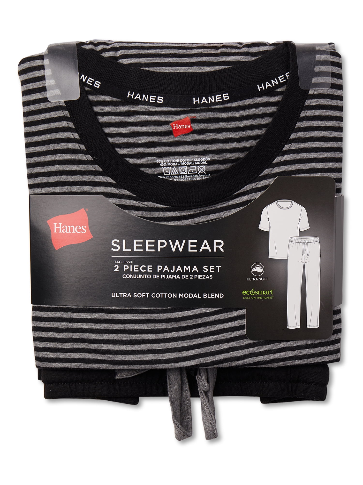 Hanes Men's Soft Pajama Short Sleeve Top and Pants Set