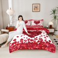 thumbnail image 4 of jejeloiu Cute Cartoon Loves Queen Comforter Set,Flower Heart Bedding Sets,Happy Valentine'S Day Bedding Comforter Set For Girls Teens,Breathable Home Decor Reversible,3 Pieces, 4 of 8