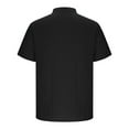 thumbnail image 4 of ZCFZJW Men's Deep V Neck Henley Shirt Lightweight Regular Fit Casual Summer Short Sleeve Basic Beach Solid Vacation Tee Shirts Tops Black M, 4 of 9