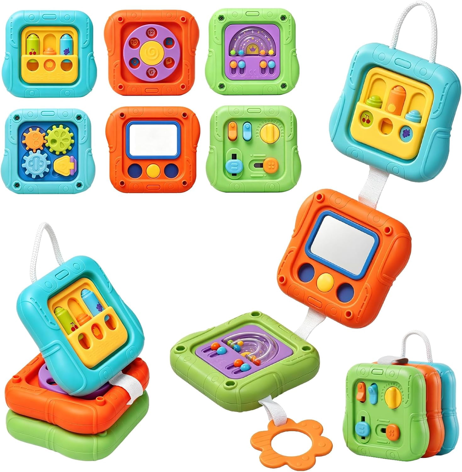 maatee&sons ドゥルン Sassy Teethe and Twirl Sensation Station 2-in-1 Baby Toy for
