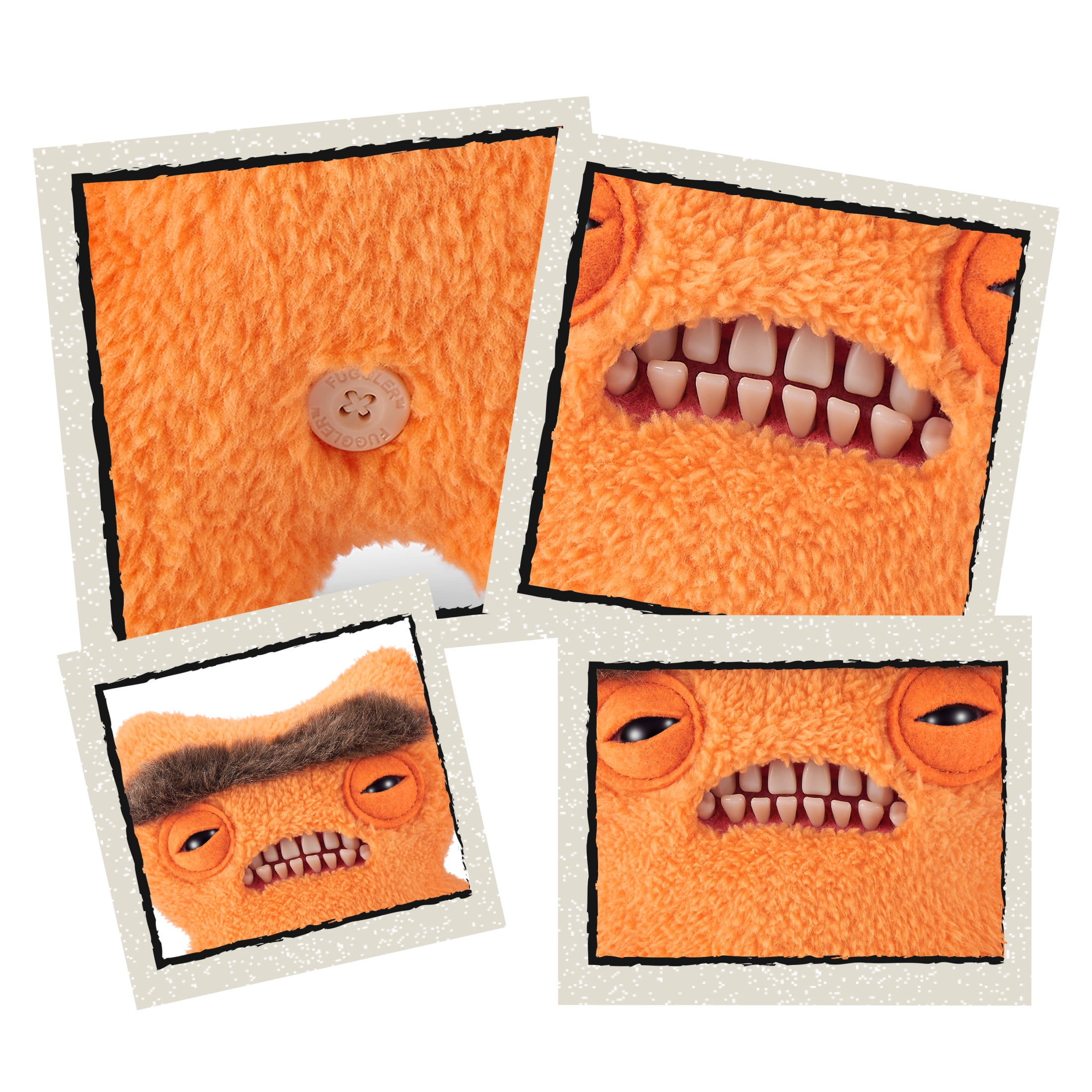 Fuggler Hairy Fuggs 9-inch Series 1 (Munch Munch - Mono - Orange) by ZURU, Funny Ugly Monster Plush Toy