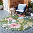 thumbnail image 3 of SAFAVIEH Barbados Floral Outdoor Area Rug, Green/Pink, 9'10" x 12'5", 3 of 6