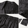 thumbnail image 5 of Onimisc Men Satin Silk Pajamas Sets Long Sleeve Sleepwear Button-Down PJs Sets Two-Pieces Loungewear with Pockets, 5 of 7