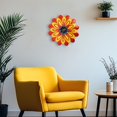 thumbnail image 2 of Ahys Flores De Metal Decoración De Pared Interior Al Aire Libre Arte De Pared De Metal Para El Hogar, Granja, Sala De Estar, Dormitorio, Baño, Decoración De Jardín, Rojo Y Amarillo, 2 of 5