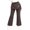 Brown, variant on Girls Boys 2-in-1 Flare Pants with Elastic Waistband Cotton Casual Pull on Pants for Toddler Kids 2 Pack