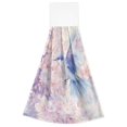 thumbnail image 2 of Wobogo Blue Birds Pink Flowers Hand Towel Set of 2 Absorbent for Kitchen and Bathroom With Velcro Hanging Loop 18.2×14in, 2 of 7