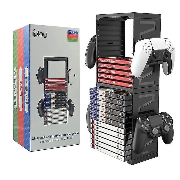 Caja de almacenamiento de disco de juego de doble capa para soporte Vertical de disco Universal Ps4/ps5