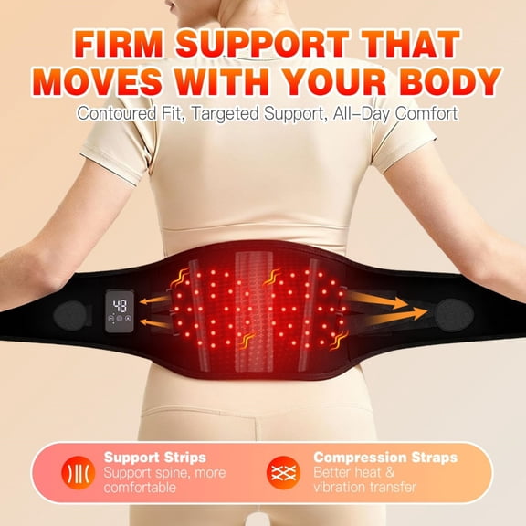 iKeener Cordless Heating Pad with Massage - 3 Heat & 3 Massage Modes, 2000mAh Rechargeable Battery, Adjustable 55" Back Warmer for Women & Men
