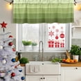 thumbnail image 6 of Green Wood Grain Valances for Windows, Decorative Rod Pocket Window Valance Curtains, Ombre Rustic Retro Wooden Plank Short Curtain Drapes for Kitchen/Bathroom/Living Room, 2 Panels, 54" W x 18" L, 6 of 8