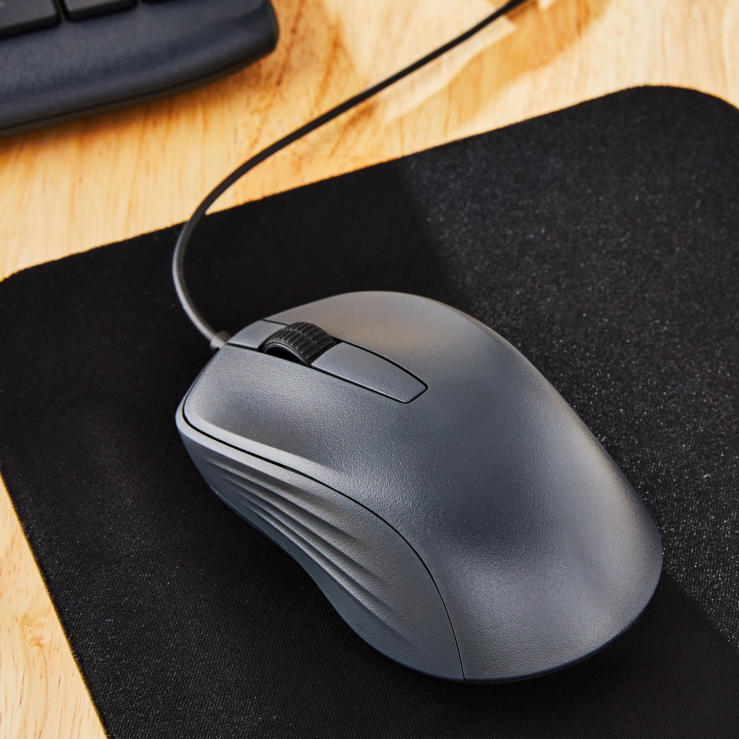 onn Mouse USB con cable, 3 botones, gris 4
