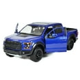 thumbnail image 4 of 2017 Ford F-150 Raptor Pickup Truck Blue with Black Wheels 1/27 Diecast Model Car by Motormax, 4 of 5